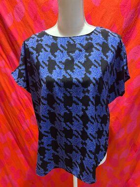 Purple and Black Houndstooth Blouse